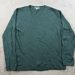 Autumn Cashmere Sweater Womens Medium Green 100% Crewneck Pullover Lightweight